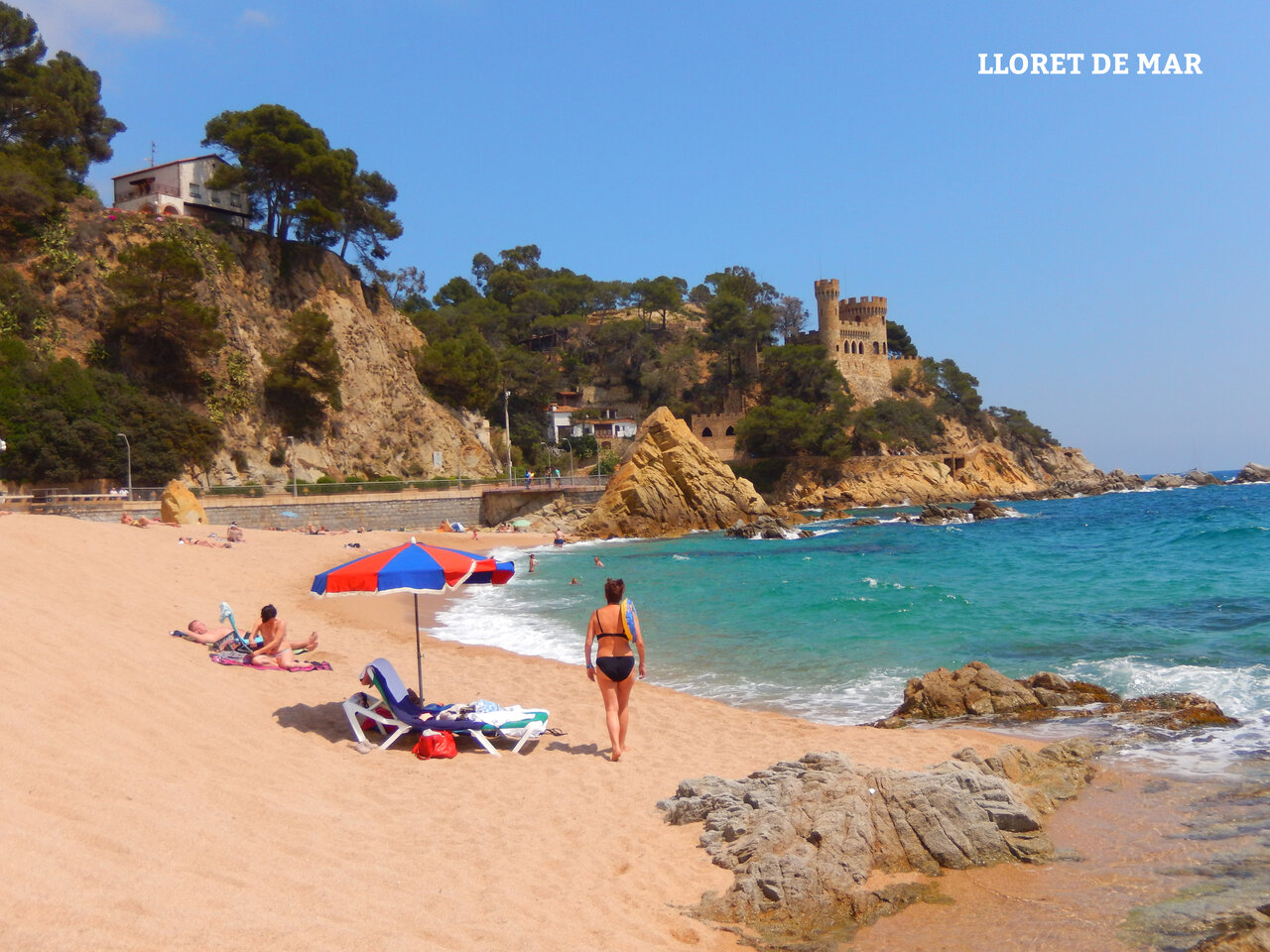 Fine sandy beach and medieval castle to visit in Lloret de Mar.