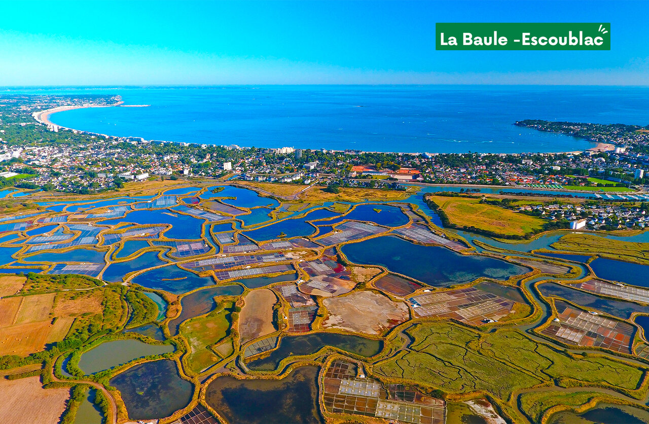 Salt marshes and beach of La Baule-Escoublac, a beautiful place to visit.